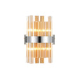 Melville 4 x G9, Wall Light, Polished Nickel/Amber
