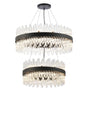 Melville 2 Tier 60cm + 80cm Pendant, 18 + 24 Light G9, Satin Black/Clear