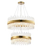 Melville 2 Tier 60cm + 80cm Pendant, 18 + 24 Light G9, Brass/Clear