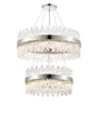 Melville 2 Tier 60cm + 80cm Pendant, 18 + 24 Light G9, Polished Nickel/Clear