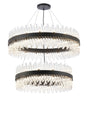 Melville 2 Tier 80cm + 1m Pendant, 24 + 32 Light G9, Satin Black/Clear