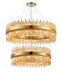 Melville 2 Tier 80cm + 1m Pendant, 24 + 32 Light G9, Brass/Amber