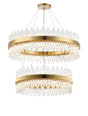 Melville 2 Tier 80cm + 1m Pendant, 24 + 32 Light G9, Brass/Clear