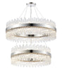 Melville 2 Tier 80cm + 1m Pendant, 24 + 32 Light G9, Polished Nickel/Clear