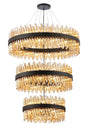 Melville 3 Tier 60cm + 80cm + 1m Pendant, 18 + 24 + 32 Light G9, Satin Black/Amber