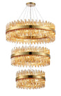 Melville 3 Tier 60cm + 80cm + 1m Pendant, 18 + 24 + 32 Light G9, Brass/Amber