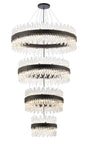 Melville 4 Tier 40cm + 60cm + 80cm + 1m Pendant, 10 + 18 + 24 + 32 Light G9, Satin Black/Clear