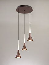 Montgomery 3 Light Round Pendant, 3 x 5W LED, 3000K, 447lm, Satin Brown, 3yrs Warranty