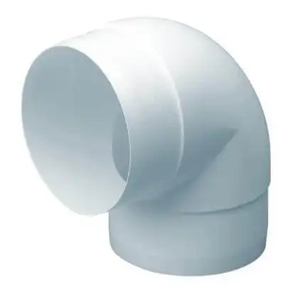100mm Circular Ventilation Ducting 90° Bend – White PVC