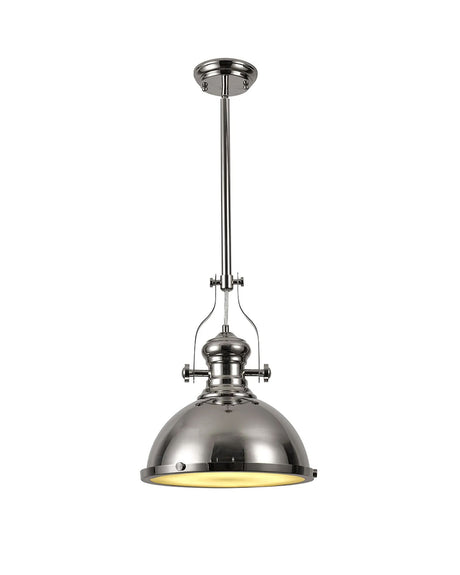 Munro Multi Height Pendant, 1 x E27, Polished Nickel/Frosted Glass
