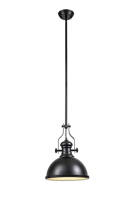 Munro Multi Height Pendant, 1 x E27, Matt Black/Frosted Glass