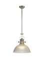 Munro 1 Light Multi Height Pendant E27 With 38cm Dome Glass Shade, Polished Nickel/Clear