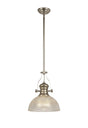Munro 1 Light Multi Height Pendant E27 With 30cm Prismatic Glass Shade, Polished Nickel/Clear