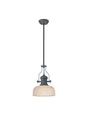 Munro Single Multi Height Pendant, 1 x E27, 26.5cm Prismatic Glass, Graphite/Clear