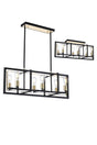 Munroe Pendant/Flush Convertible, 6 x E27, Satin Black/Champagne Gold