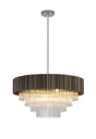 Neal Fixed Pendant, 11 Light G9, Oxidised Coffee/Polished Chrome/Clear Glass