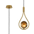 Newton Teardrop Pendant/Semi Ceiling Convertible, 1 Light G9, Brass Gold/Gold/Frosted Globe Glass
