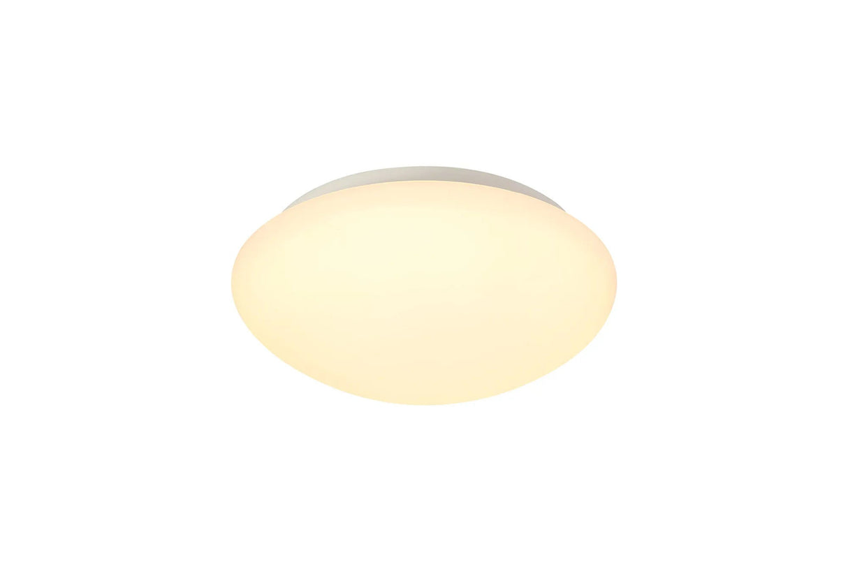 Nicholl Ceiling, 18W LED, 3000K, IP44, White/Frosted Glass