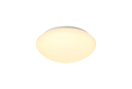 Nicholl Ceiling, 18W LED, 3000K, IP44, White/Frosted Glass