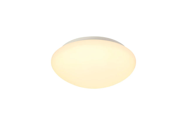 Nicholl Ceiling, 18W LED, 3000K, IP44, White/Frosted Glass
