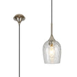 Nish Single Pendant, 1 x E27, Polished Nickel/Clear Ripple Wine Glass