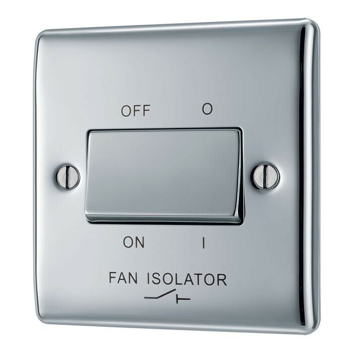 BG NPC15-01 Nexus Metal Polished Chrome, 10AX Triple Pole Fan Isolator Switch