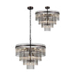 Onien 60cm Pendant/Semi Ceiling 10 Light E14, Brown Oxide/Smoke Glass Rods