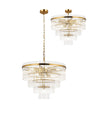 Onien 60cm Pendant/Semi Ceiling 10 Light E14, Brass/Clear Glass Rods