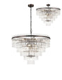 Onien 77cm Pendant/Semi Ceiling 15 Light E14, Brown Oxide/Clear Glass Rods