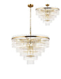 Onien 77cm Pendant/Semi Ceiling 15 Light E14, Brass/Clear Glass Rods
