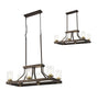 Owers Linear Pendant 6 x E27, Brown Oxide/Gold Bronze With Clear Glass Shades