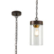 Owers Single Pendant 1 Light E27, Brown Oxide/Gold Bronze With Clear Glass Shade