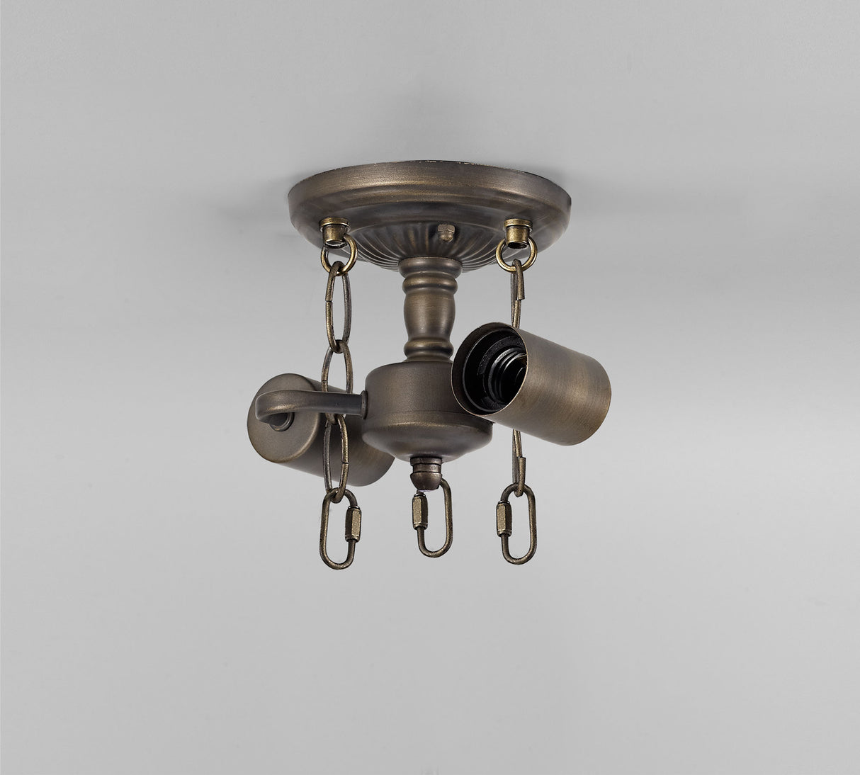 Park Semi Ceiling Kit, 2 x E27, Aged Antique Brass