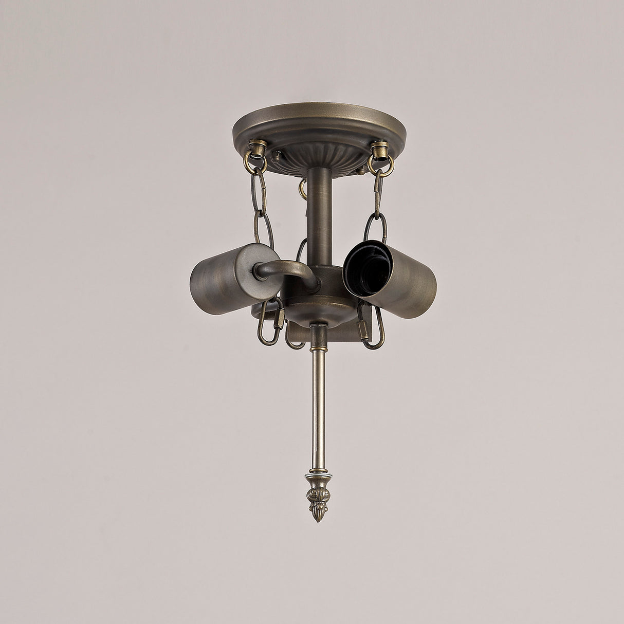 Park Semi Ceiling Kit, 3 x E27, Aged Antique Brass