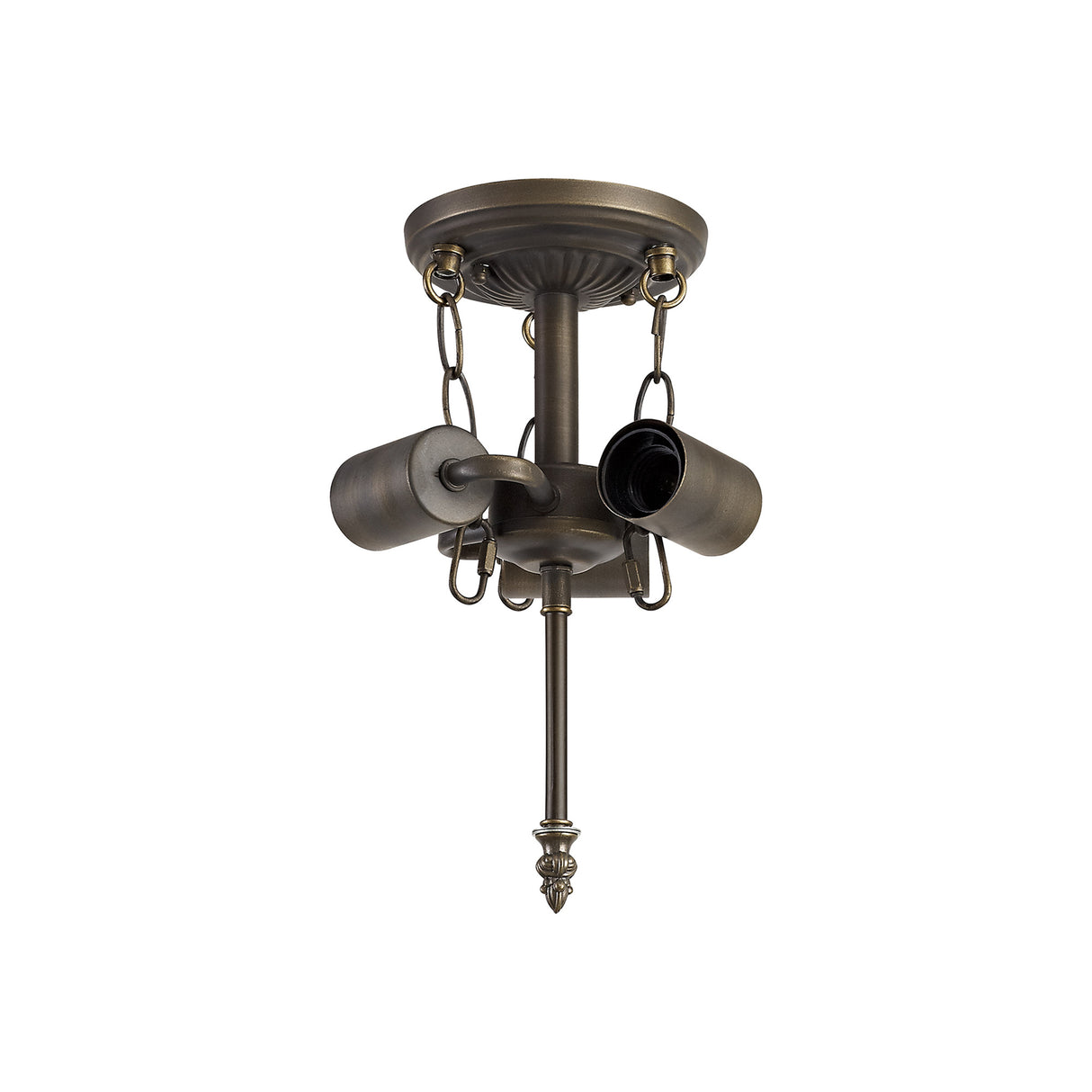 Park Semi Ceiling Kit, 3 x E27, Aged Antique Brass