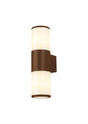 Pascoe Wall Lamp 2 x E27, IP54, Matt Brown/Opal