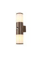 Pascoe Wall Lamp With PIR Sensor 2 x E27, IP54, Matt Brown/Opal