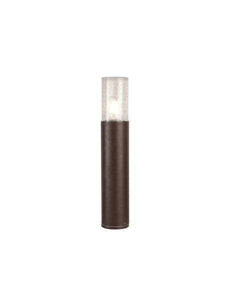 Pascoe 45cm Post Lamp 1 x E27, IP54, Matt Brown/Crackled Clear