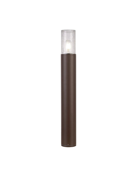 Pascoe 65cm Post Lamp 1 x E27, IP54, Matt Brown/Crackled Clear