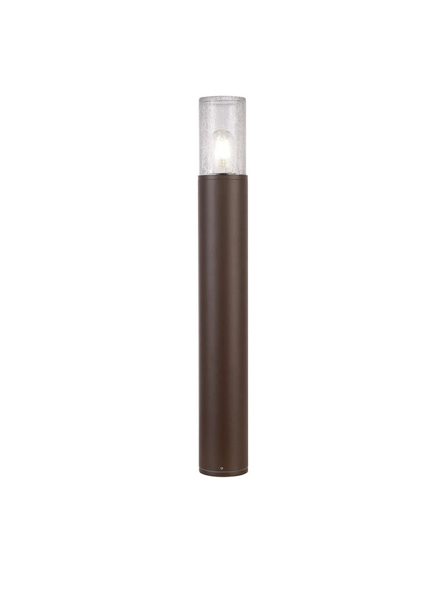 Pascoe 65cm Post Lamp 1 x E27, IP54, Matt Brown/Crackled Clear