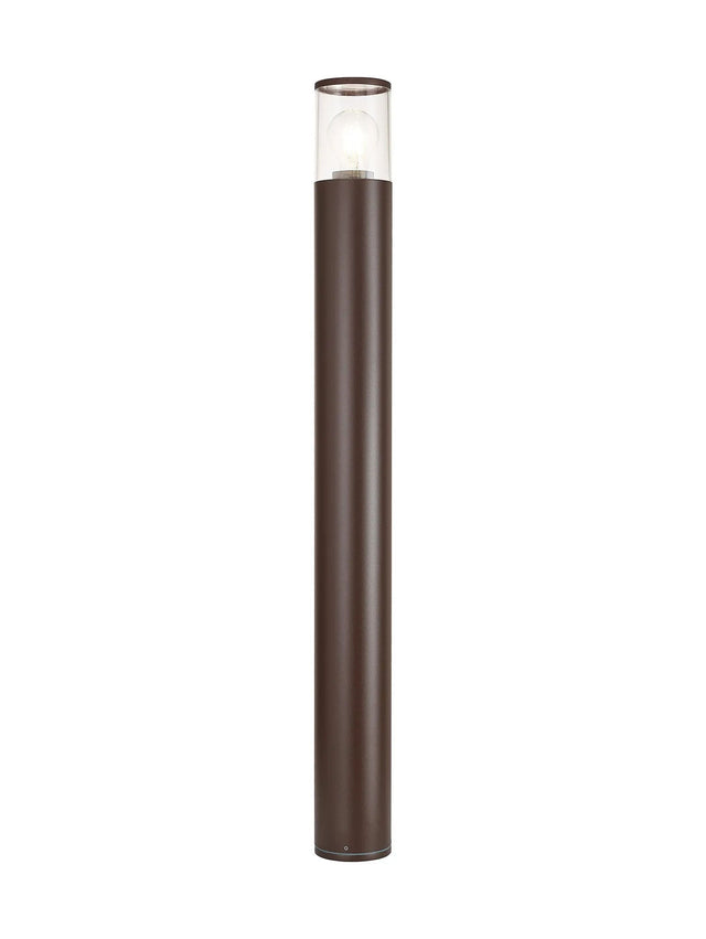 Pascoe 90cm Post Lamp 1 x E27, IP54, Matt Brown/Clear
