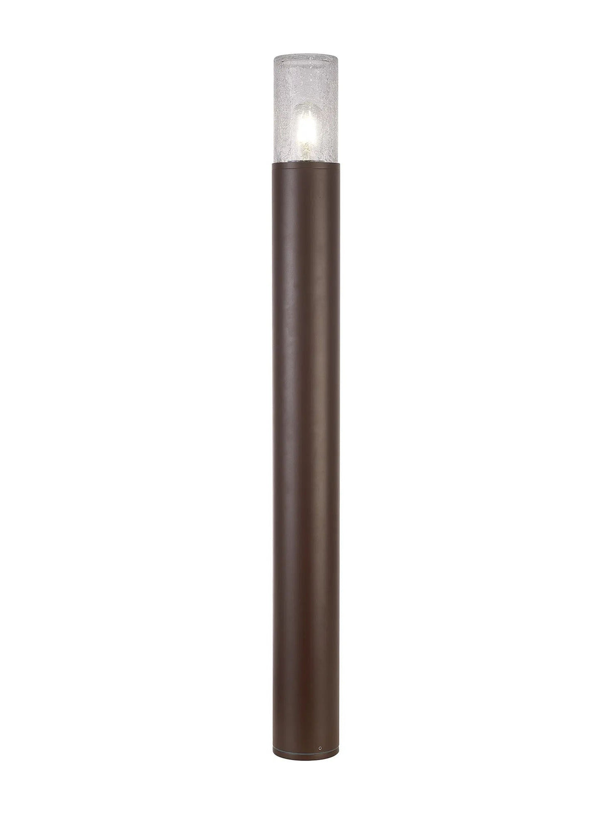 Pascoe 90cm Post Lamp 1 x E27, IP54, Matt Brown/Crackled Clear