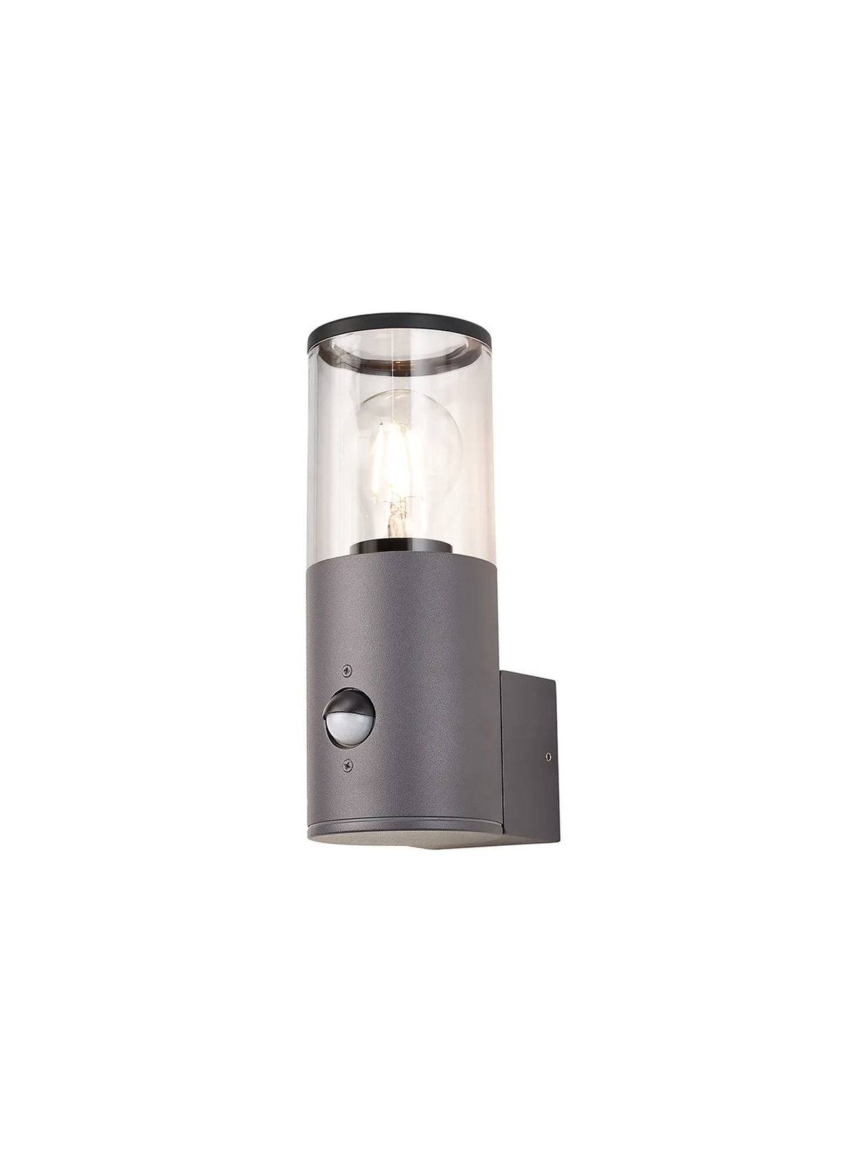 Pascoe Wall Lamp With PIR Sensor 1 x E27, IP54, Anthracite/Clear