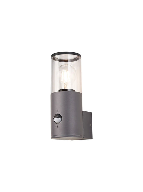 Pascoe Wall Lamp With PIR Sensor 1 x E27, IP54, Anthracite/Clear