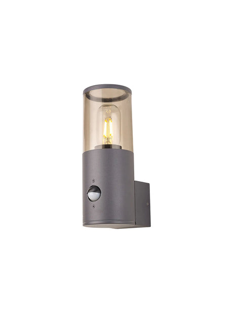 Pascoe Wall Lamp With PIR Sensor 1 x E27, IP54, Anthracite/Smoked