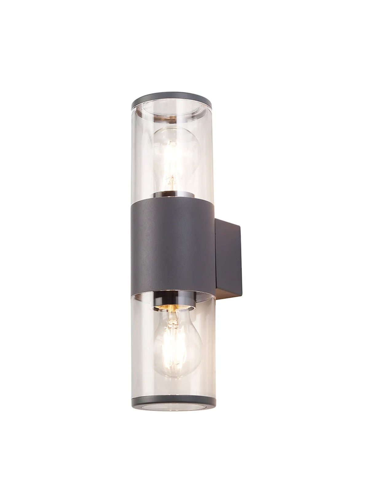 Pascoe Wall Lamp 2 x E27, IP54, Anthracite/Clear