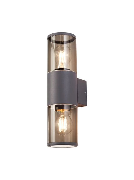 Pascoe Wall Lamp 2 x E27, IP54, Anthracite/Smoked