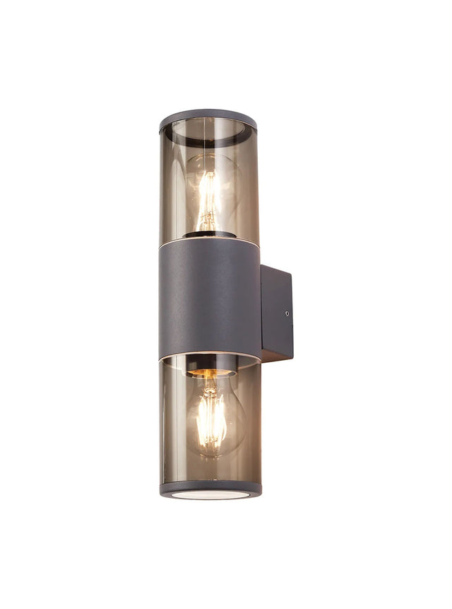 Pascoe Wall Lamp 2 x E27, IP54, Anthracite/Smoked