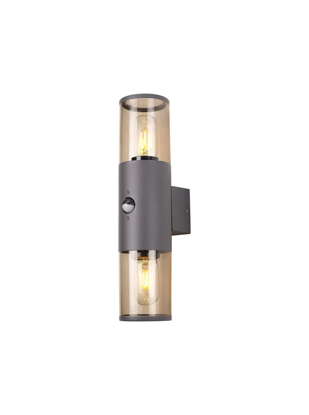 Pascoe Wall Lamp With PIR Sensor 2 x E27, IP54, Anthracite/Smoked