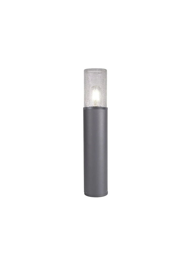 Pascoe 45cm Post Lamp 1 x E27, IP54, Anthracite/Crackled Clear